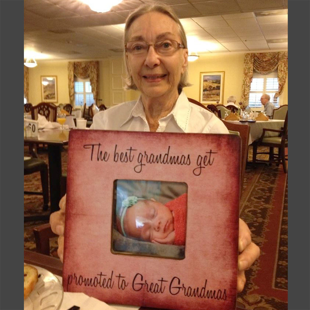 2014 Daphne Promoted to Great Grandmother